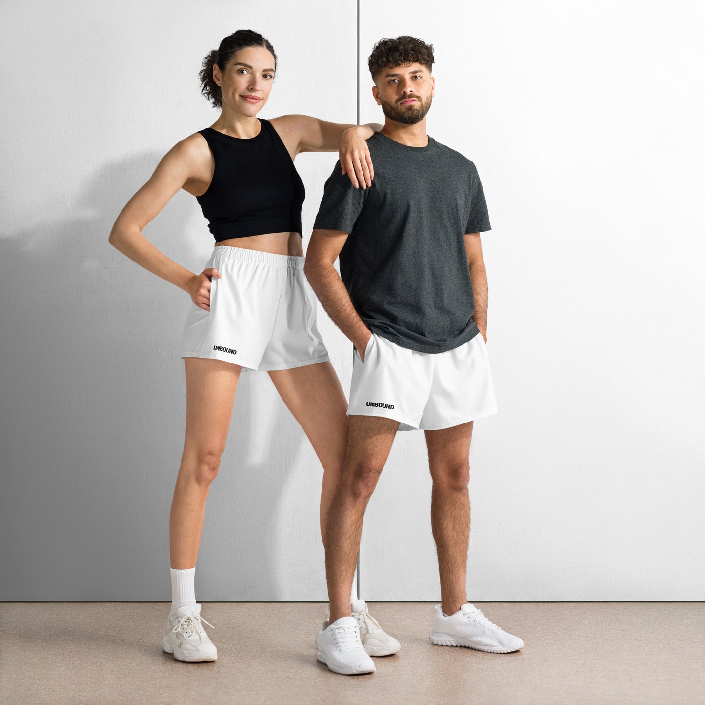 Athletic Short Shorts 2.5" Inseam (Unisex) - White